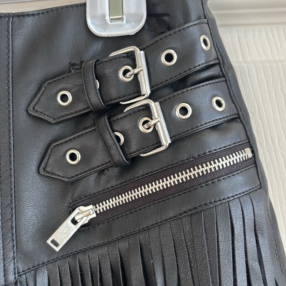 NWT Black Faux Leather Skirt - Picture 5 of 13